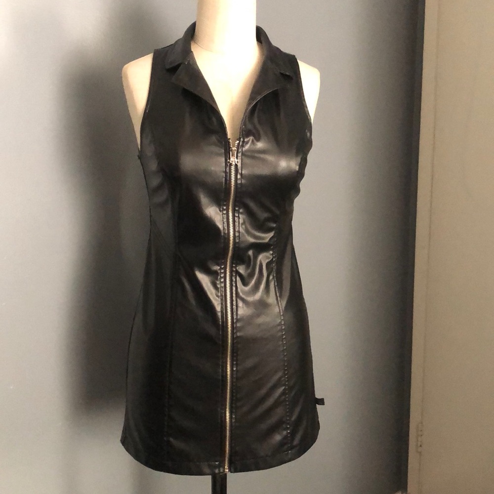 Tripp leather dress